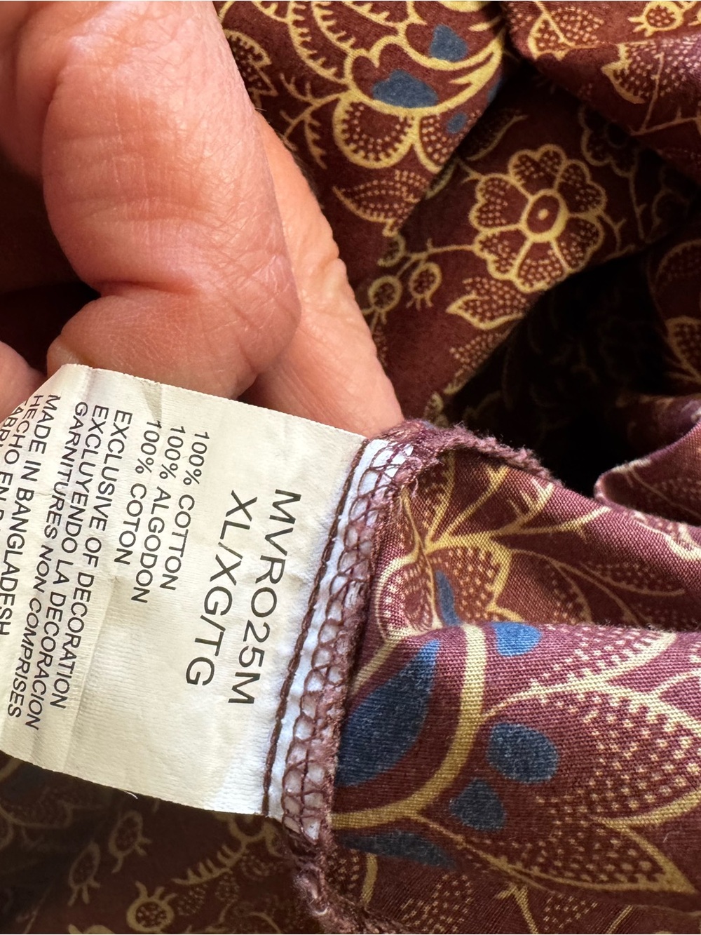 Men’s Wrangler Retro Men's Maroon Floral Button-Up Shirt - Picture 4 of 4